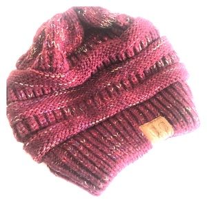C.C. Beanie with space for high pony tail